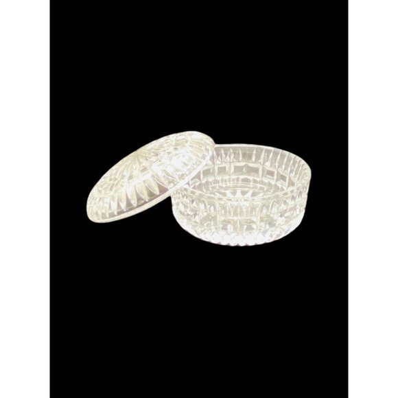 German Vintage Crystal Candy Dish  2''X 4'' Round Dish With Lid - Picture 4 of 5